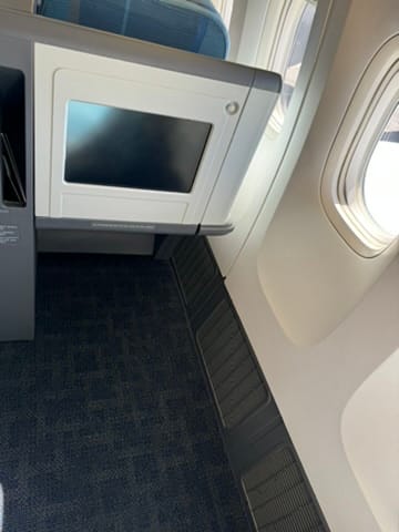 The front of the seat