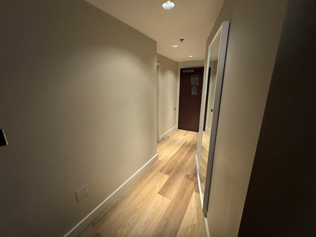Hallway leading up to the room